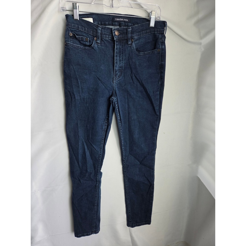 Calvin Klein Jeans Skinny Jeans Womens Blue Dark Wash Mid Rise Skinny